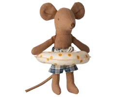 Strandmaus mit Rad, Kleiner Bruder Gelbe Punkte Maileg