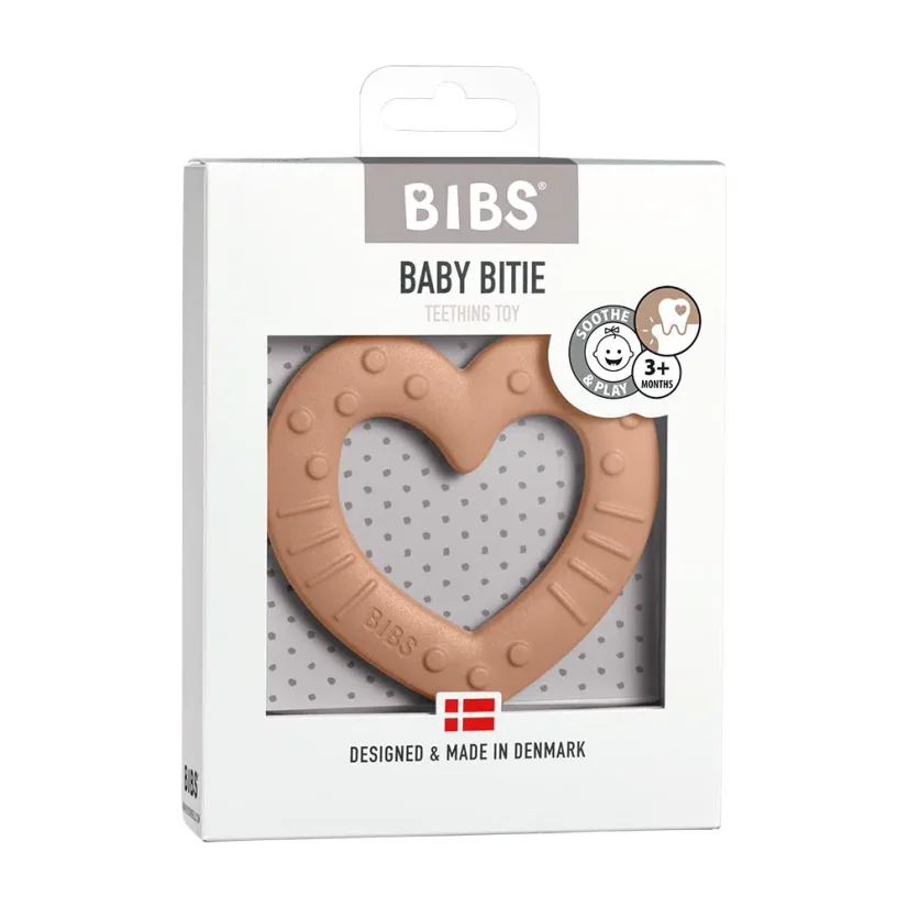 BIBS Baby Bitie hryzátko Heart rôzne farby - BIBS Baby Bitie hryzátko: Mustard