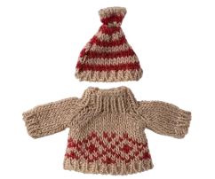Oblečení Pletený svetr a čepice, máma myš Maileg
