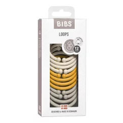 BIBS Loops Ringe 12 Stück Elfenbein-Honig-Bienen-Sand