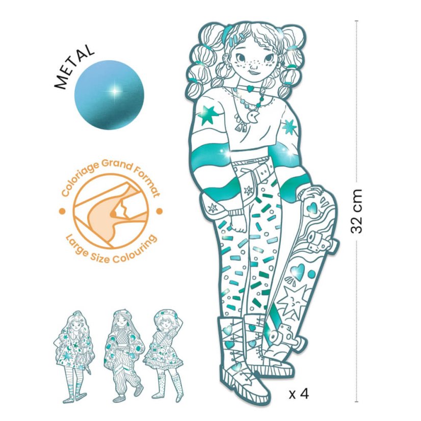 Große Malvorlagen von Angela und ihren Freunden (4 Stk.)