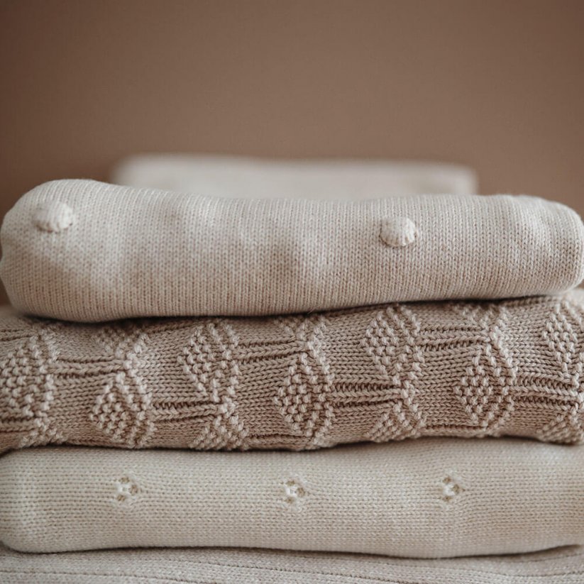 Mushie pletená detská deka z organickej bavlny Sage