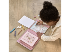 Malbücher mit Buntstiften und Aufklebern Rosa Feengarten