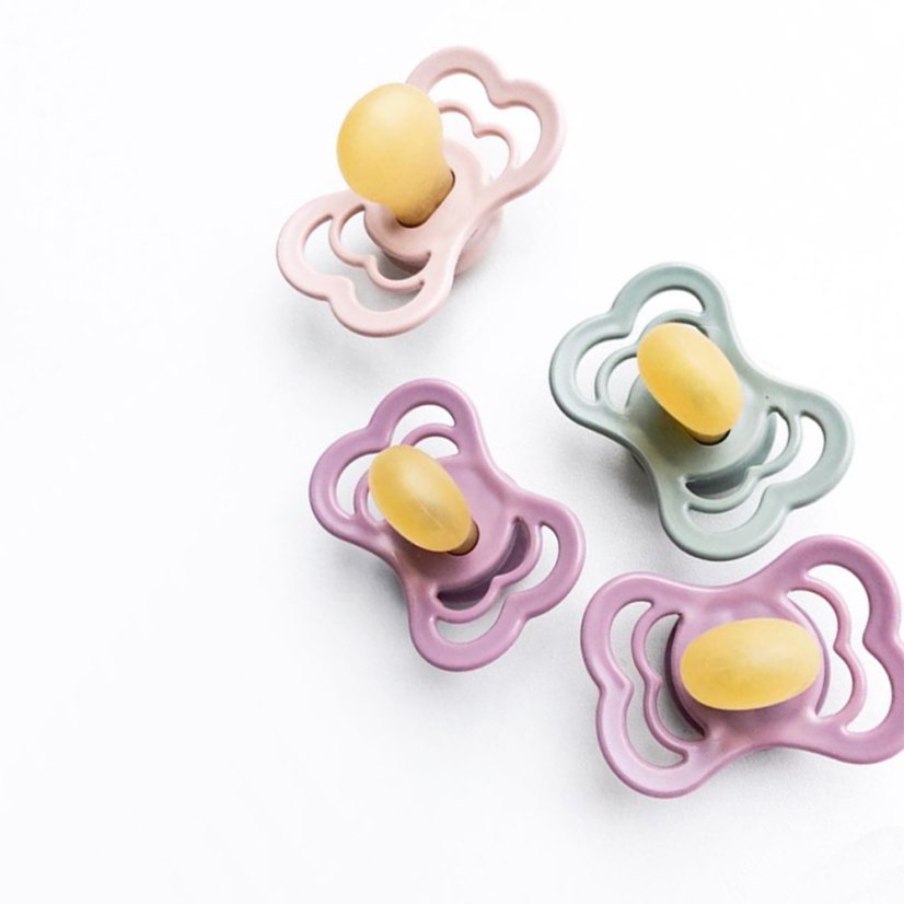 BIBS Supreme Naturkautschuk-Schnuller 2 Stück – Größe 1 verschiedene Typen - BIBS Supreme-Schnuller: vanilla/peach