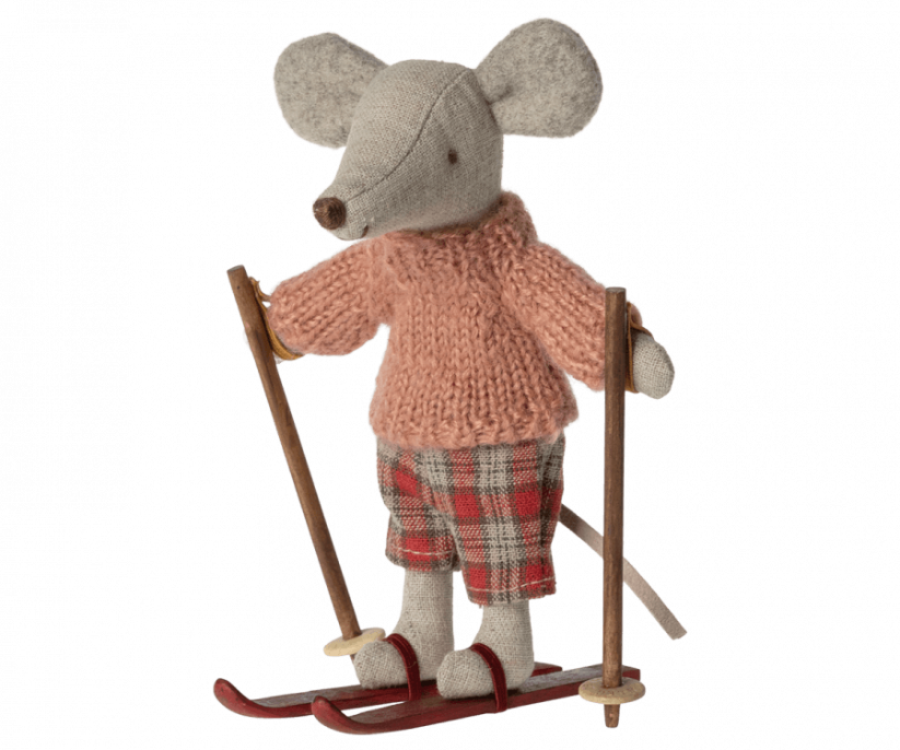 Zimní myš s lyžařským setem, velká sestra Maileg