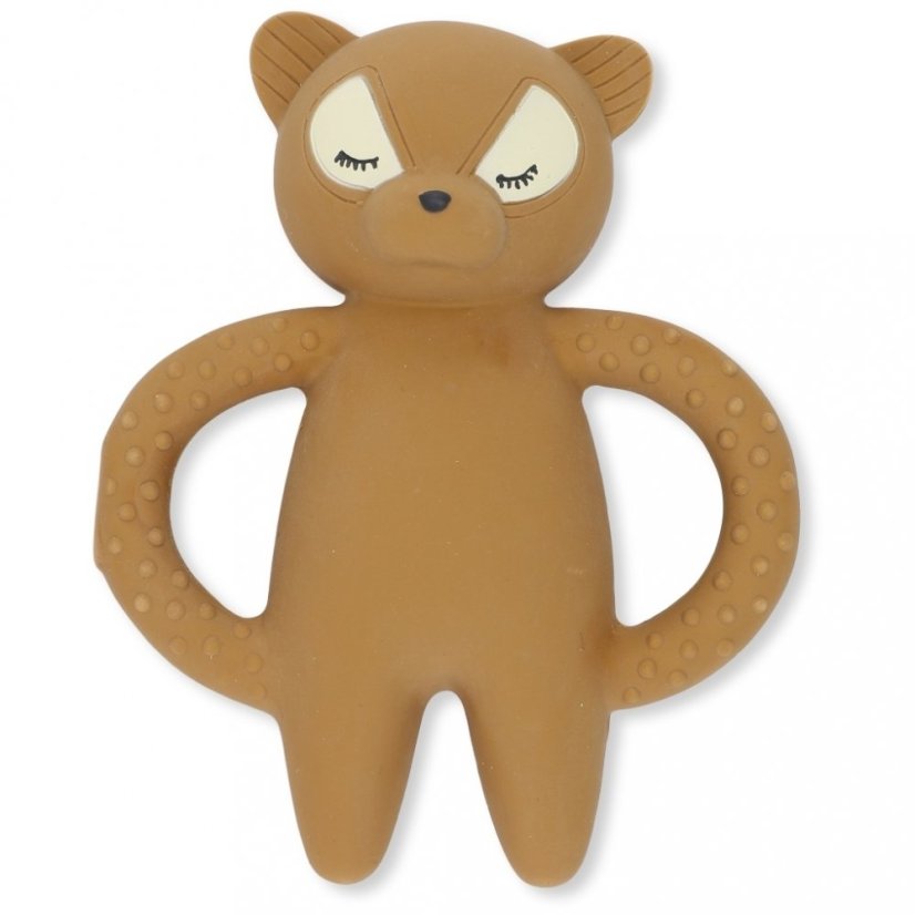 Silikónové hryzátko Racoon - caramel brown