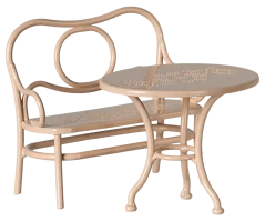 Café set pre myšky - Bledoružová
