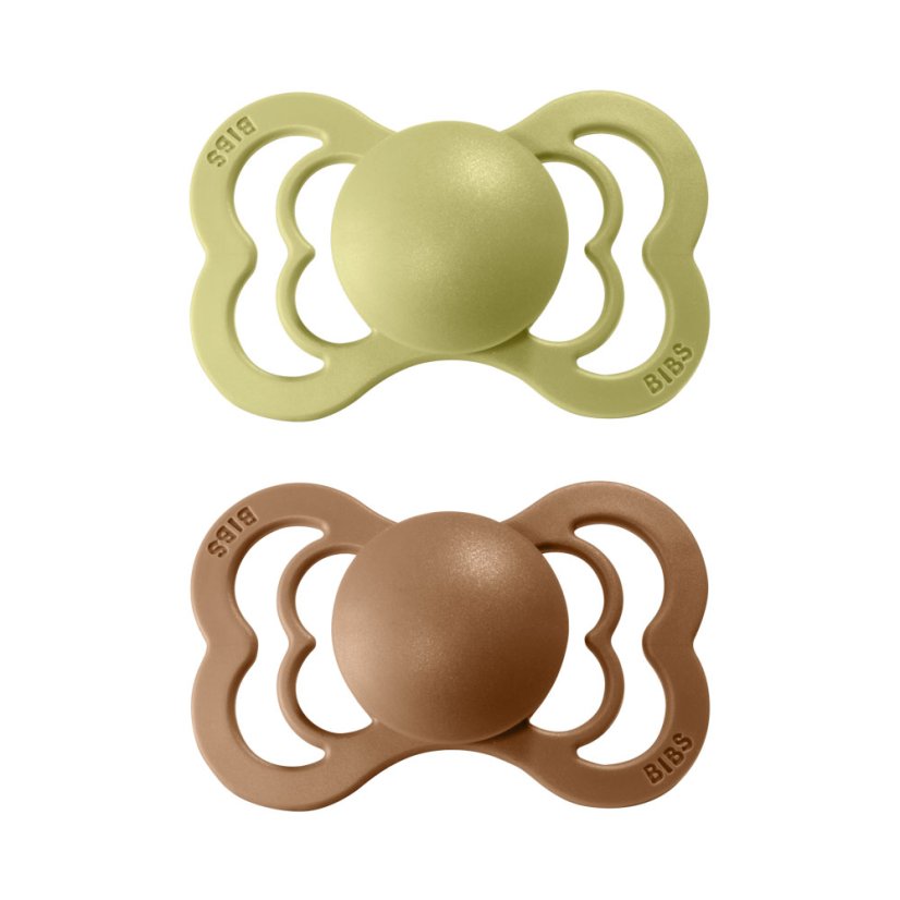 BIBS Supreme Naturkautschuk-Schnuller 2 Stück – Größe 1 verschiedene Typen - BIBS Supreme-Schnuller: vanilla/peach