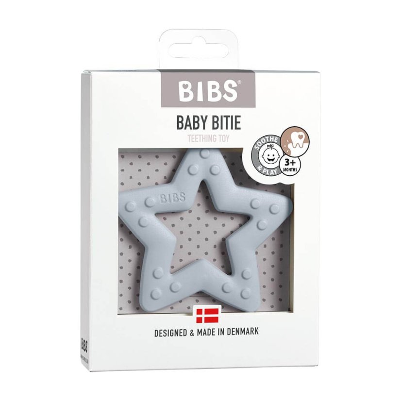 BIBS Baby Beating Beißring STAR verschiedene Ausführungen - BIBS Baby Beating Beißring: Baby blue