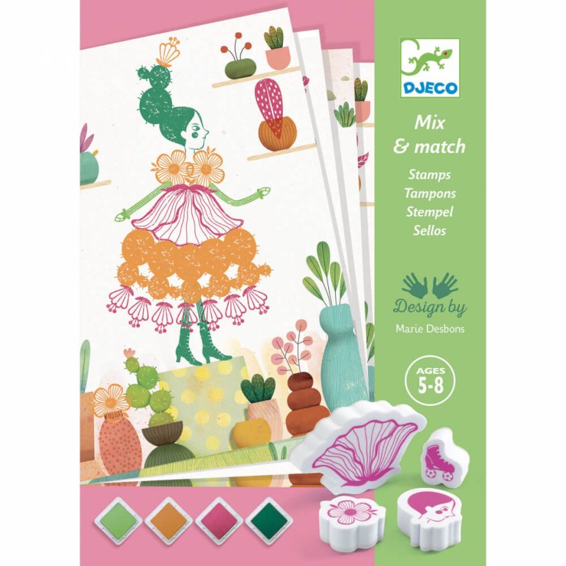 Blumenmädchen (Mädchenfiguren mit Stempeln gestalten)