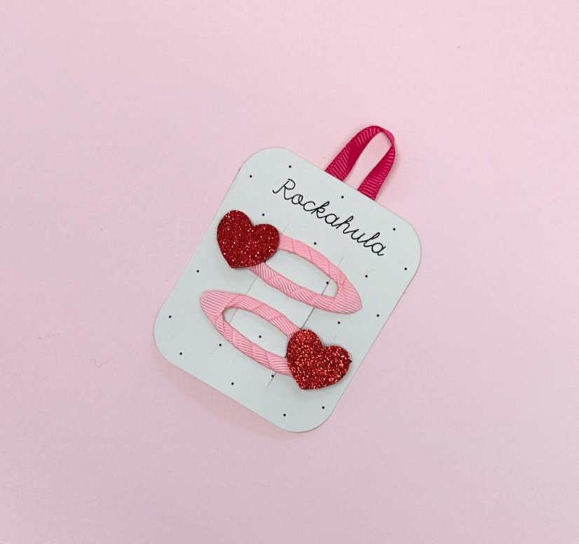 Clips klicken - klack Love Heart Glitter