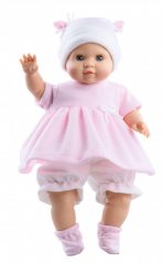 Oblečení pro miminko 36 cm - růžové šaty Amy
