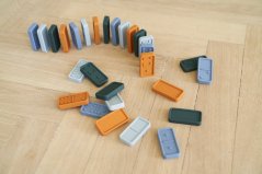 Silikonové domino Dodo blue multi mix