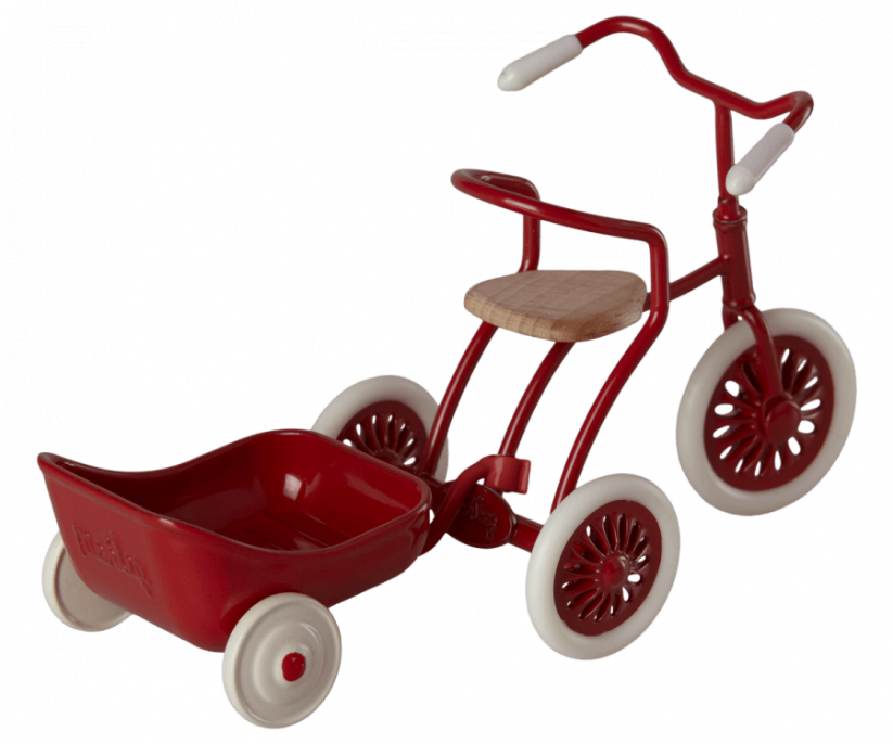 Roter Maileg-Dreiradwagen