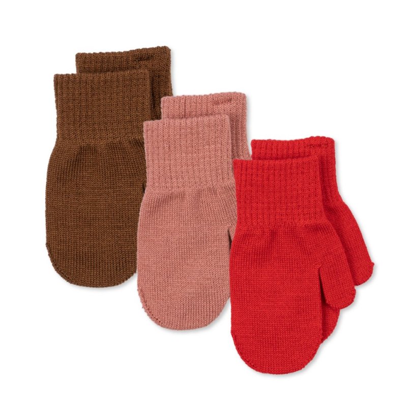 Balenie 3 ks palčiakov rose/pecan/scarlet rôzne veľkosti