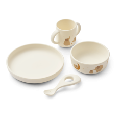 Silikonová jídelní souprava Vivi Elephant / Creme de la creme