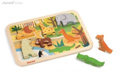 Dřevěné vkládací puzzle pro nejmenší ZOO Chunky