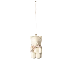 Weihnachtsdekoration - Teddybär Off white/Rose