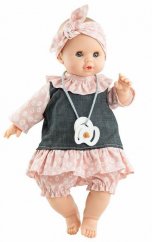 Realistické bábätko - dievčatko Sonia v riflových šatách so zvukom