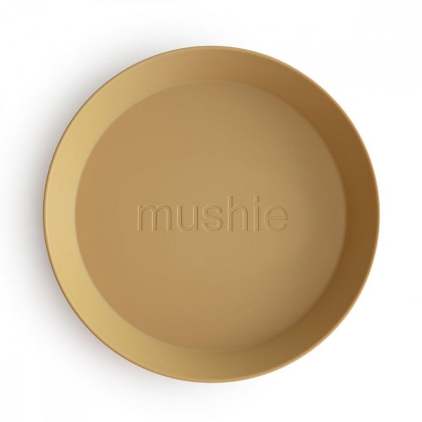 Mushie okrúhly tanier 2 ks rôzne farby - Mushie farby: woodchuck