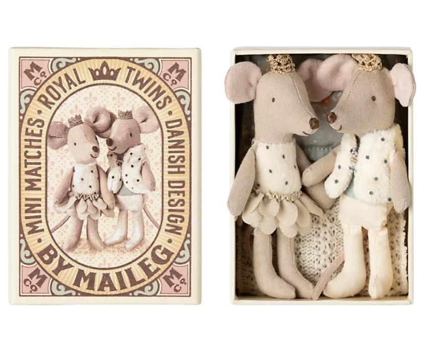 Myšky kráľovské dvojičky v zápalkovej krabičke