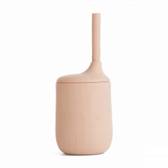 Silikonový pohárek s brčkem Ellis Cat rose