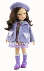 Sofia-Puppe in einem lila Kleid