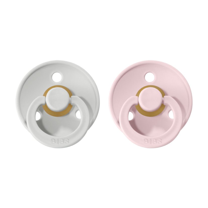 BIBS Colour dudlíky z přírodního kaučuku 2ks – velikost 1 - BIBS Colour dudlíky z přírodního kaučuku 2ks: cloud-blush