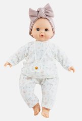 Realistické miminko - holčička Sonia v bílém pyžamku se zvukem