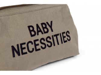 Kulturbeutel Babybedarf Canvas Khaki