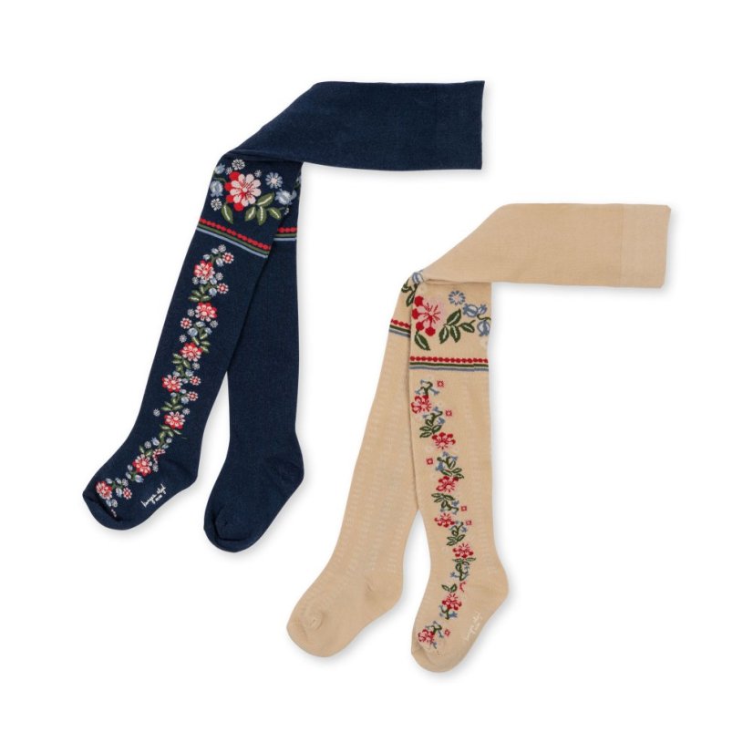 Pančuchy 2ks navy/creme rôzne veľkosti