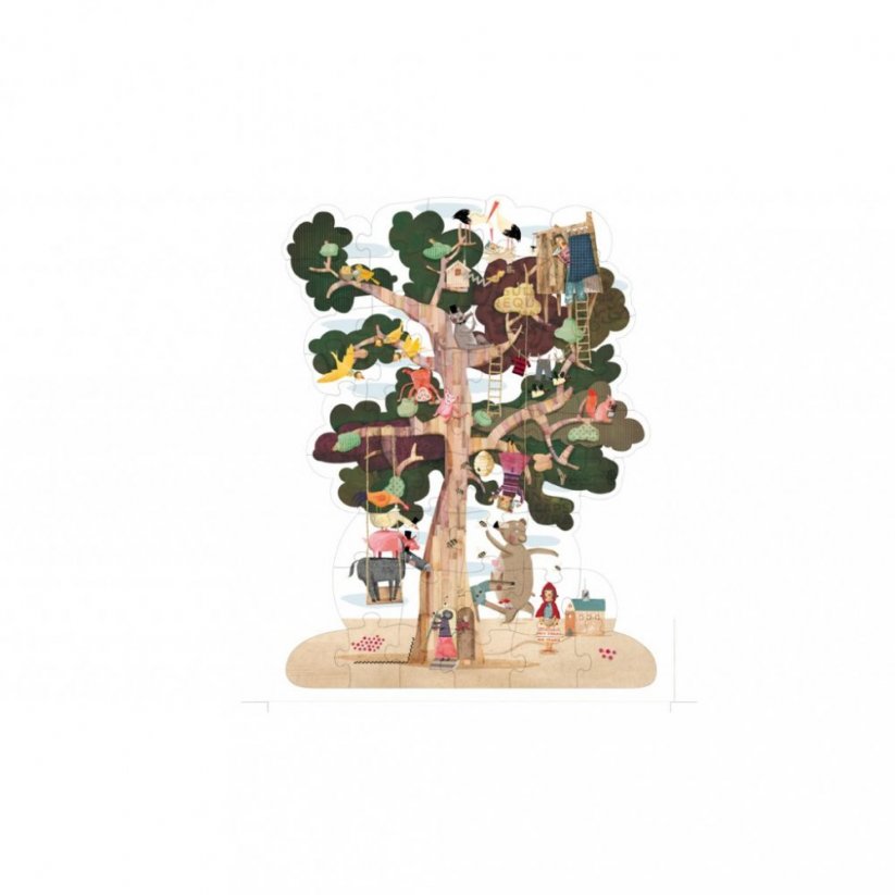 Obojstranné veľké puzzle strom- 50 ks