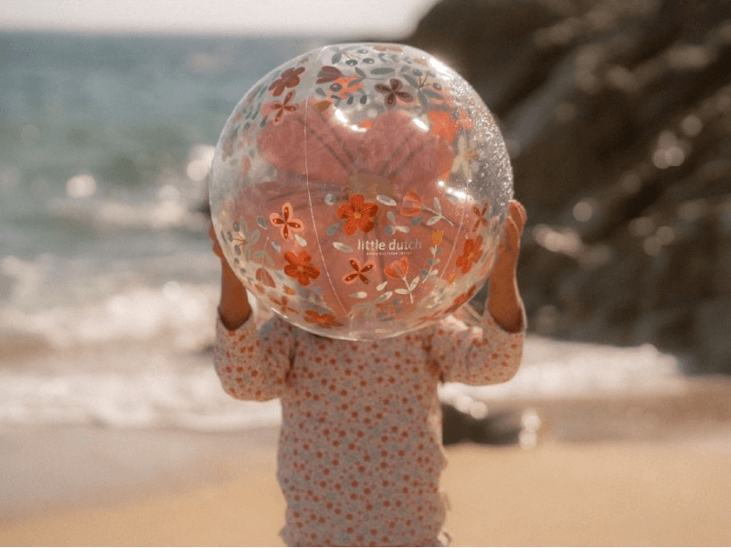 Little Dutch Aufblasbarer Ball 3D Rosa Blumen