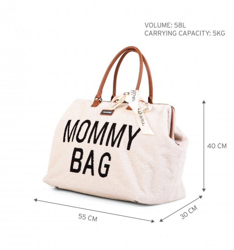 Prebaľovacia taška Mommy bag Teddy off white