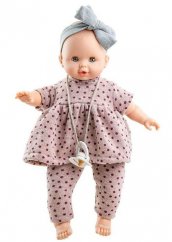 Oblečenie pre bábätko 36 cm - bodkovaný set s cumlíkom Sonia