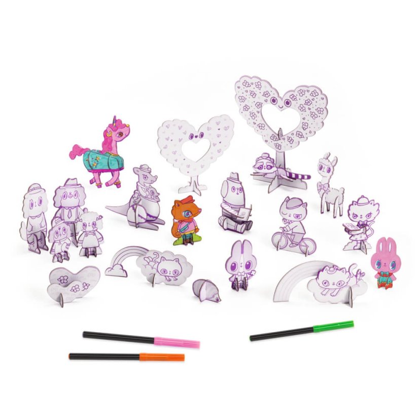 DIY-Vytvor si sám Kawaii svet Vyfarbi, poskladaj