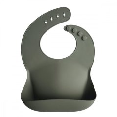 Mushie silikonový bryndák silver-sage