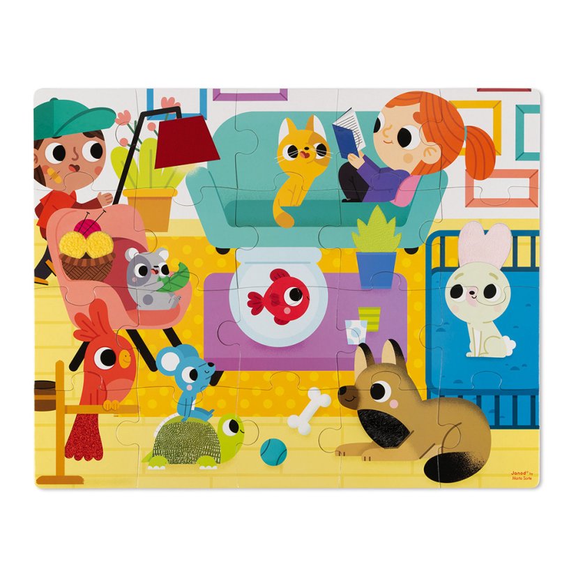 Dotykové puzzle Domáce zvieratká 20 ks