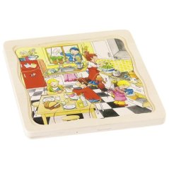 Mehrschichtiges Puzzle „Mein Tag“.