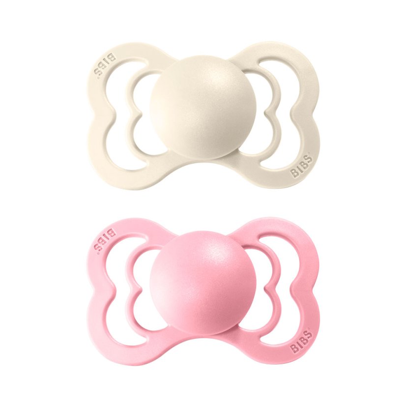 BIBS Supreme Naturkautschuk-Schnuller 2 Stück – Größe 1 verschiedene Typen - BIBS Supreme-Schnuller: vanilla/peach