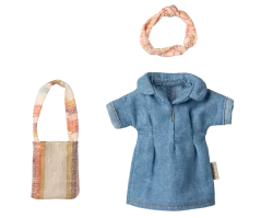 Oblečenie šaty denim pre maminu Maileg