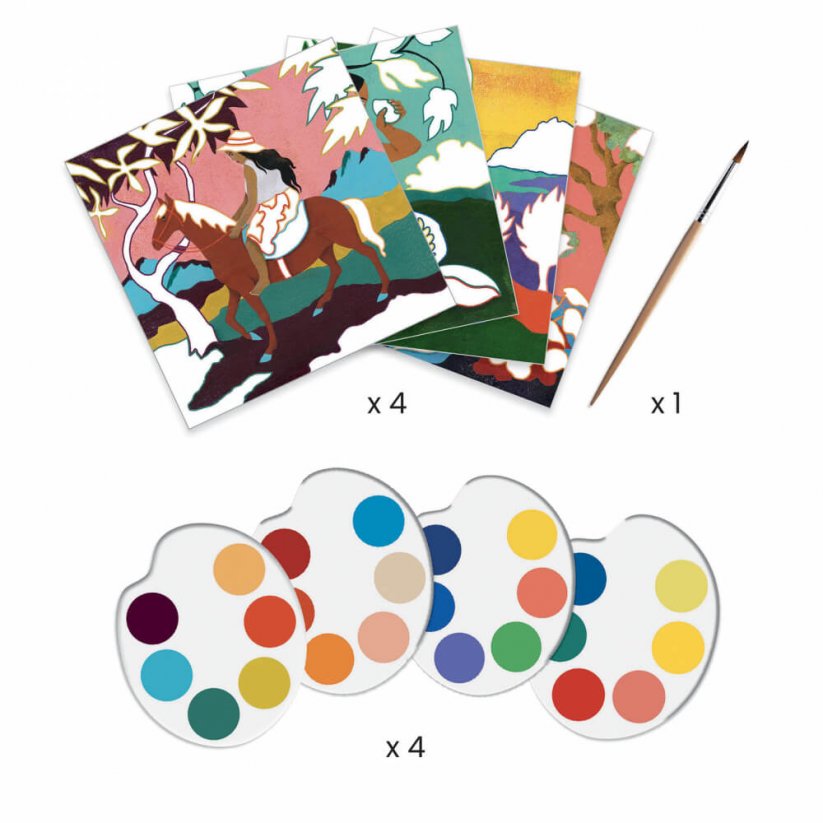 Polynézia: karty na maľovanie (tvorenie vodovými farbami: Inspired by)