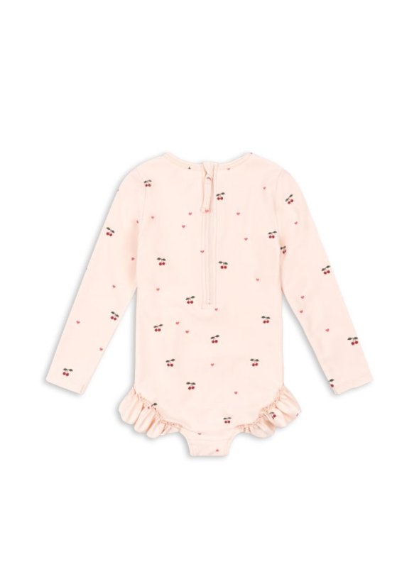 Plavky s dlhým rukávom Cherry rose