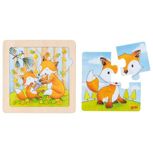Drevené puzzle Mláďatká rôzne druhy