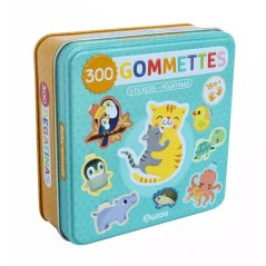 300 odlepitelných nálepek v kovové krabičce - Mláďátka