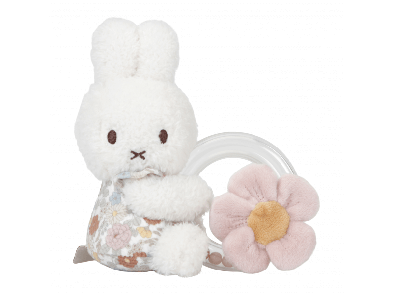 Chrastítko s korálky králíček Miffy vintage květiny