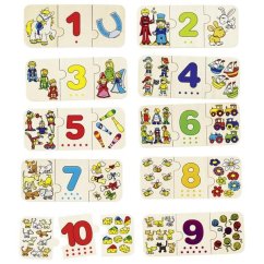 Drevené puzzle Počty