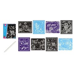 Kreatives Set aus Rubbelbildern. Tiere leuchten im Dunkeln Atelier Maxi
