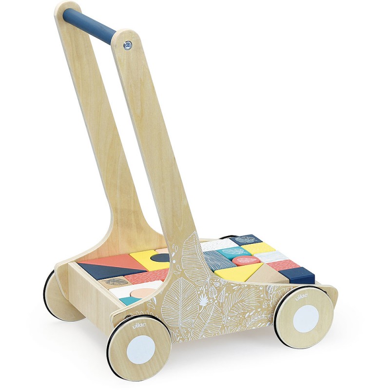 Dřevěný vozík s barevnými kostkami Canopée