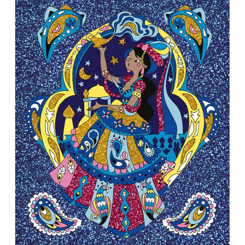 Kreativní sada Princezny z pohádek barevný písek s třpytkami Atelier Maxi